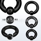 sbcrt4 hoops captive rings anodized surgical steel 316l ear lobe
