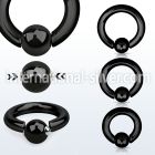 sbcrt6 hoops captive rings anodized surgical steel 316l ear lobe