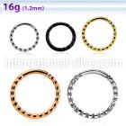 sepdd annealed steel seamless septum ring 16g w rough pattern