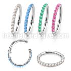 sgsh10op steel hinged segment hoop 16g outward cnc opals