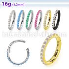 sgsh10op steel hinged segment hoop 16g outward cnc opals