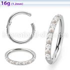 sgsh10zo steel 16g hinged segment hoop outward facing cz