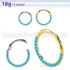 sgsh11tq steel hinged segment hoop 16g side cnc turquoise