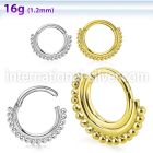 sgsh16 surgical steel hinged segment hoop chain balls