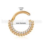 sgsh18 surgical steel hinged segment hoop cz chain balls