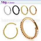 sgsh43 steel hinged segment hoop 16g cnc pave cz chain balls