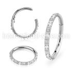 sgsh44 surgical steel hinged segment hoop 16g cz pyramid cut