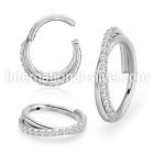 sgsh45 surgical steel hinged segment hoop 16g cross cnc