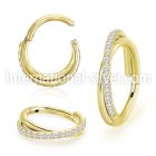 sgsh45t pvd plating steel hinged segment hoop 16g cross cnc