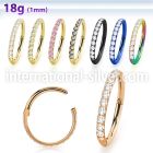 sgtshs10 pvd plating steel hinged segment hoop 18g cnc cz
