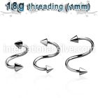 sp18cn3 spirals twisters surgical steel 316l eyebrow