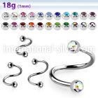 sp18jb3 surgical steel spirals and twisters eyebrow helix tragus piercing
