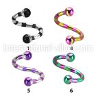 spemt spirals twisters anodized surgical steel 316l eyebrow