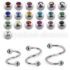 spjb25xs surgical steel spirals and twisters eyebrow helix tragus piercing