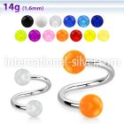 spuv spirals twisters surgical steel 316l with acrylic parts eyebrow