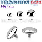 tag flat dome shaped titanium g23 dermal anchor top part