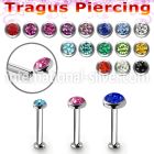 tlbifrc steel internal tragus labret w flat multi crystal top