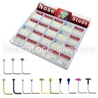 trans3 l shape nose studs silver 925 nose