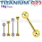 ubb18b3 titanium straight barbell 18g 3mm balls