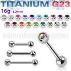 ubber91 titanium grade23 helix barbell press fit gem ball