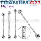ubbindz titanium industrial barbell 14g two balls cz on