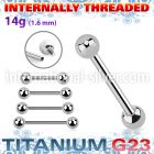 ubbnpsin titanium g23 nipple straight barbell 4mm balls