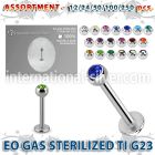 ublk485 eo gas sterilized piercing titanium g23 labret color crystal