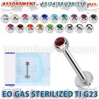 ublk485 eo gas sterilized piercing titanium g23 labret color crystal