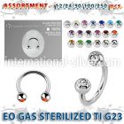 ublk487 eo gas sterilized piercing titanium g23 circular barbell 3mm