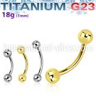 ubn18b3 titanium curved barbell 18g 3mm balls