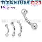 ubnb3 titanium curved barbell 14g two 3mm balls