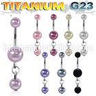 ubndpr1 belly rings titanium g23 with acrylic parts belly button