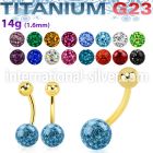 ugbnfr8 gold anodized titanium curved barbell ferido ball
