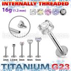 ulbin12 titanium labret internal threading 3 5 color cz