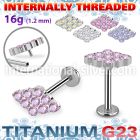 ulbin25 titanium labret stud cz rhombus shape cnc internal