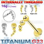 ulbin51 titanium labret stud four balls curve top internal