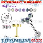 ulbin9 titanium labret internal threading 3 color cz