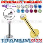 ulbizs titanium labret stud flat head press fit cz internal