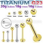 ulbnob astm f 136 titanium threadless push in labret ball