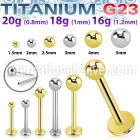 ulbnob astm f 136 titanium threadless push in labret ball