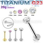 ulbpisz20 titanium labret stud 20g threadless push in top