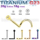 unsb titanium nose screw 20g 2mm ball top