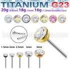 upinz titanium threadless push in top press fit cz