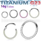 usgsh11 titanium hinged segment hoop 16g cz side