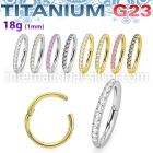 usgshs106 titanium hinged segment hoop 18g outward facing cz