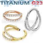 usgtsh38 pvd plating titanium hinged segment hoop fan out cz