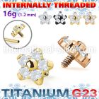 ushz15in titanium flower top cz prong setting