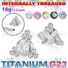 ushz2in titanium top part post round cz