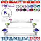 usudjfi titanium surface barbell flat gems internal