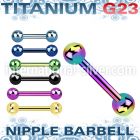 utbbnps anodized titanium g23 barbells nipple piercing